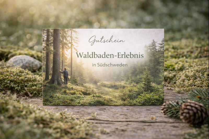 Waldbaden-Erlebnis Gutschein – Geführte Auszeit in den Wäldern Südschwedens