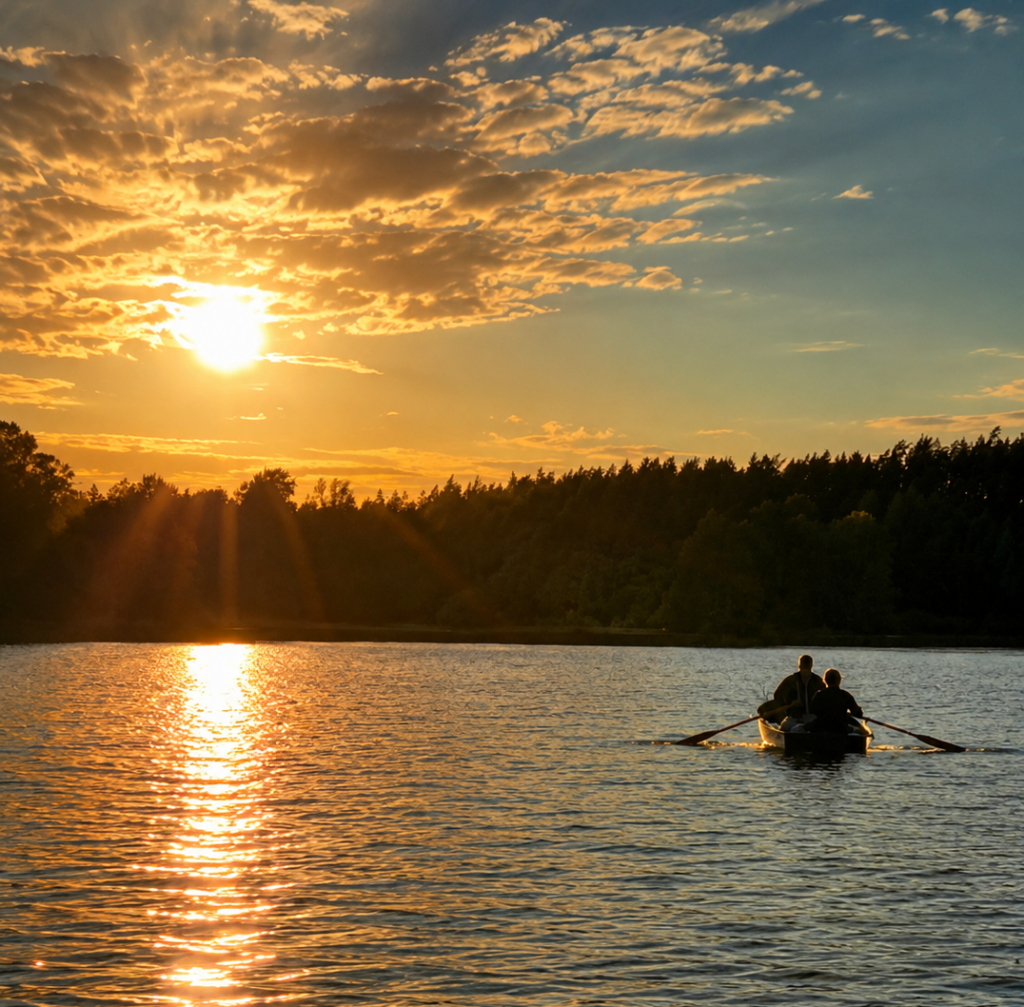 Ruderboot in Blekinge auf dem See beim Ferienhaus 